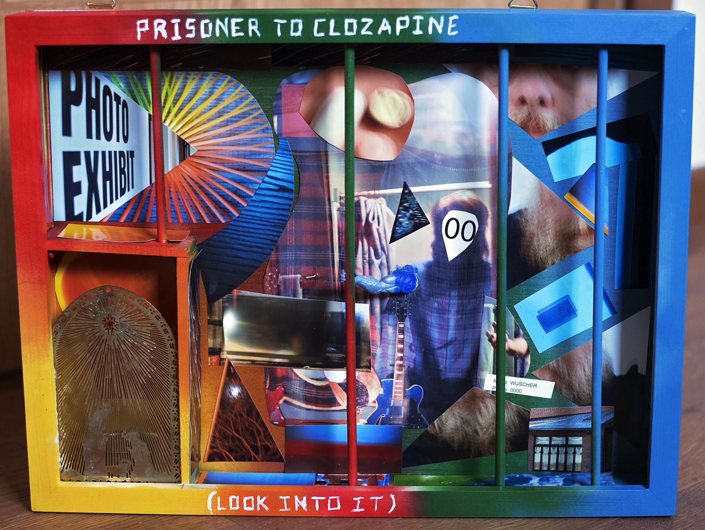One of Pete's most recent pieces of artwork, depicting his drug dependency to the antipsychotic Clozapine, sits at The Athens Photographic Project.